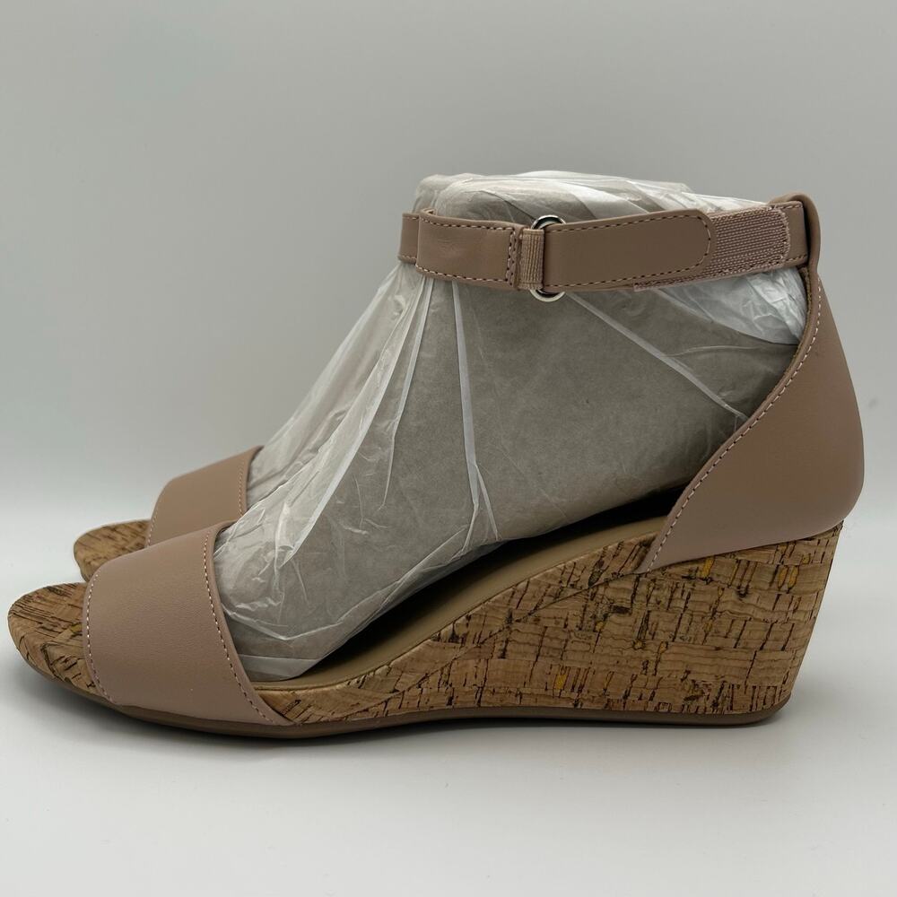Naturalizer Areda Wedge Sandal Size 8.5 Wide NEW Cork Bottom Vintage Mauve - Picture 3 of 9